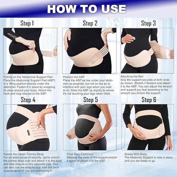 Maternity Belly Band – Beige XL Pregnancy & Postpartum Support Back/Hip/Pelvic - Picture 5 of 6